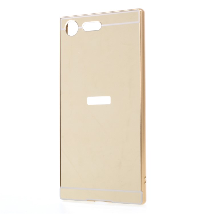 Sliding Plated Metal Frame PC Phone Shell Cover for Sony Xperia XZ Premium - Gold-2