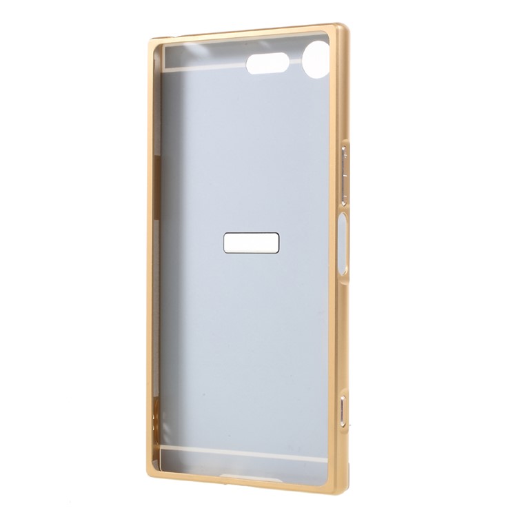 Sliding Plated Metal Frame PC Phone Shell Cover for Sony Xperia XZ Premium - Gold-4