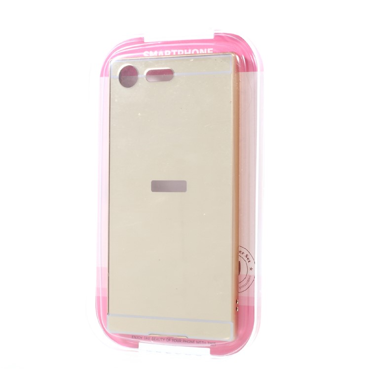 Sliding Plated Metal Frame PC Phone Shell Cover for Sony Xperia XZ Premium - Gold-8