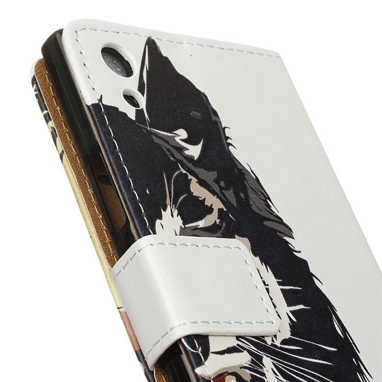 Patterned Leather Magnetic Wallet Folio Case for Sony Xperia XA1 - Fierce Tiger-3
