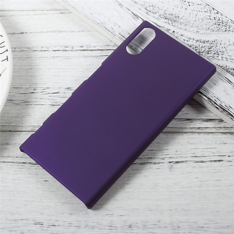 Rubberized Tough PC Case Accessory for Sony Xperia XZs / XZ - Purple-1