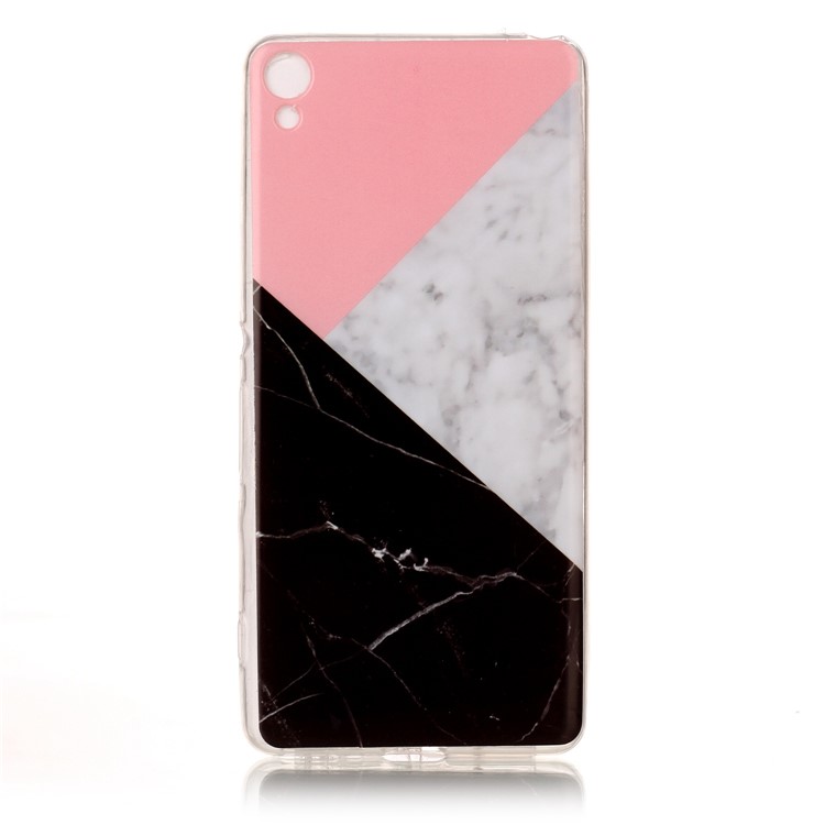 Marmormuster IMD TPU Soft Shell für Sony Xperia XA / XA Dual - Pink / Grau / Schwarz-2