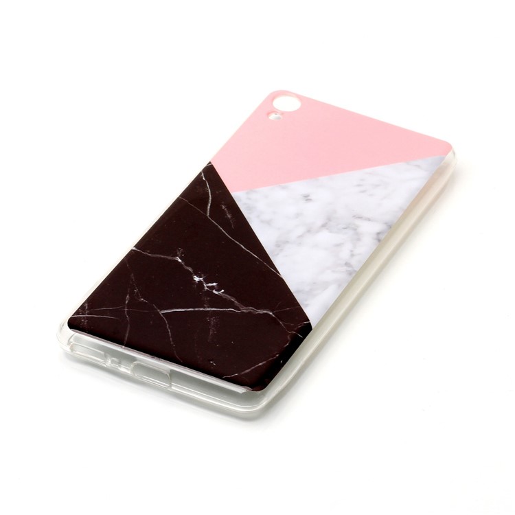 Marmormuster IMD TPU Soft Shell für Sony Xperia XA / XA Dual - Pink / Grau / Schwarz-3
