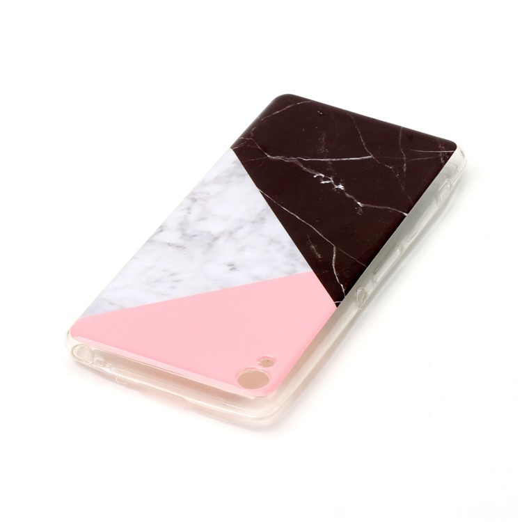 Marmormuster IMD TPU Soft Shell für Sony Xperia XA / XA Dual - Pink / Grau / Schwarz-4