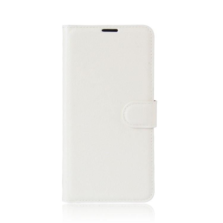 Capa de Carteira de Couro de Pele Litchi Para Sony Xperia Xa1 Ultra - Branco