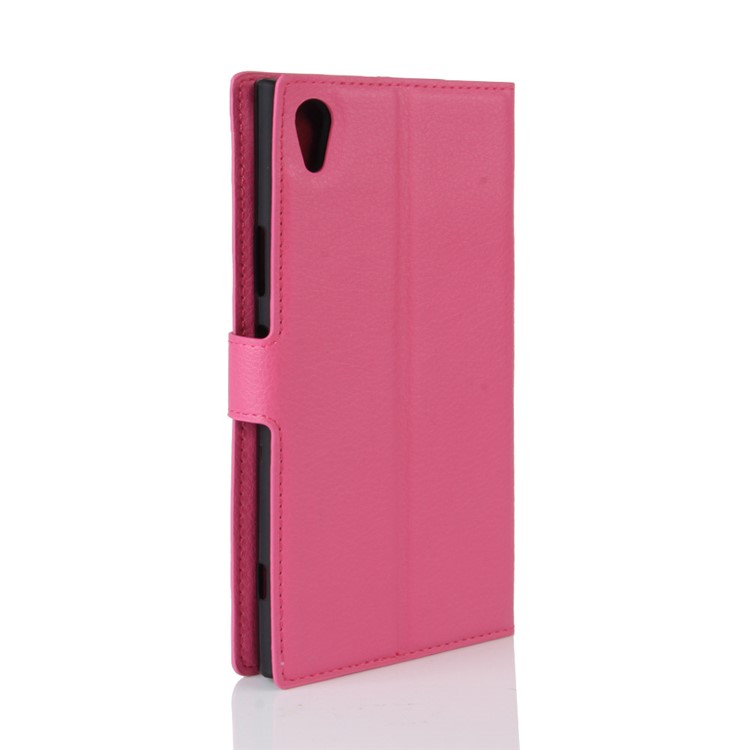 Litchi Skin Magnetic Leather Wallet Case for Sony Xperia XA1 Ultra - Rose-6