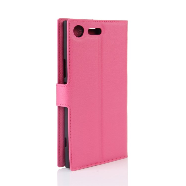 Litchi Skin Leather Stand Case with Card Slots for Sony Xperia XZ Premium - Rose-6