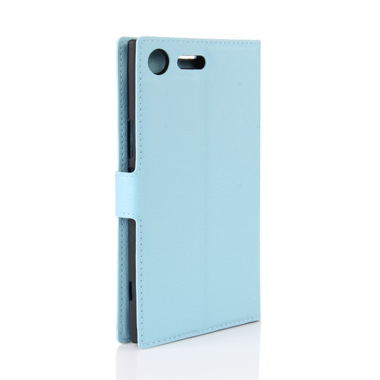 Funda De Cuero Litchi Piel Para Sony Xperia XZ Premium - Bebe Azul-6