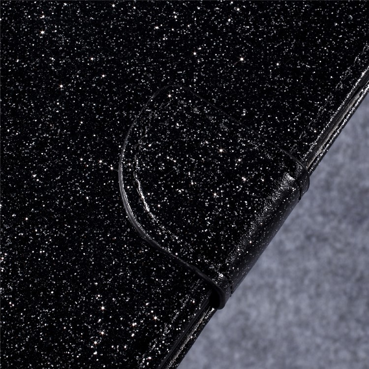 Glittery Smooth Leather Stand Wallet Case for Sony Xperia XZ Premium - Black-6