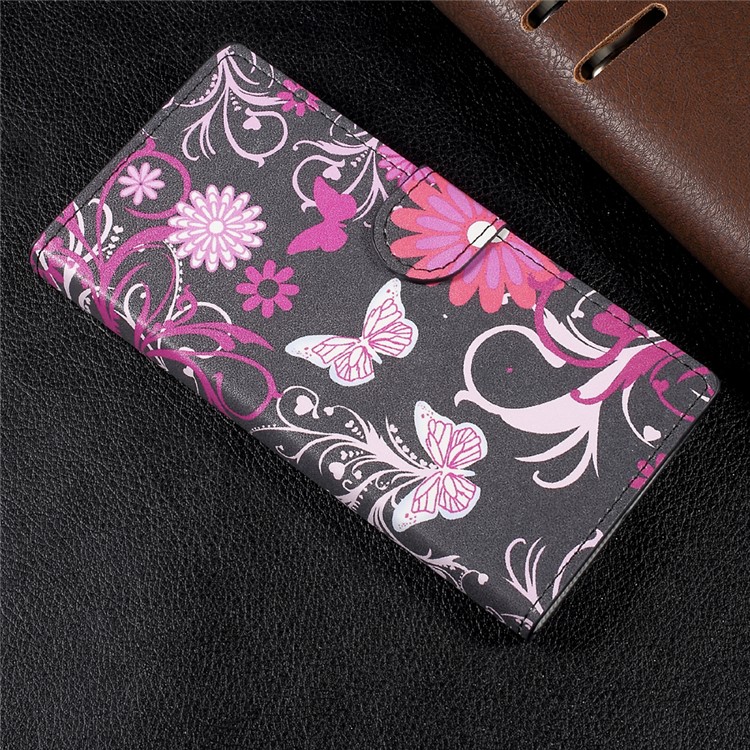 Patterned Leather Wallet Shell with Stand for Sony Xperia XA1 - Floral Butterflies-3