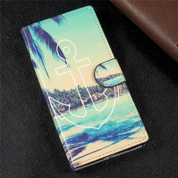 Wallet Leather Folio Pattern Case Cover for Sony Xperia XA1 - Anchor Pattern-3