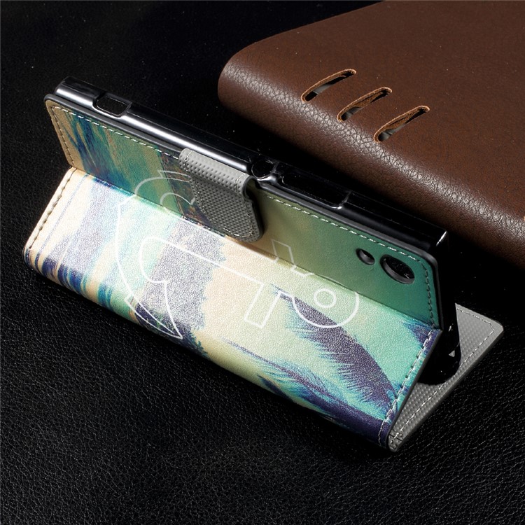 Wallet Leather Folio Pattern Case Cover for Sony Xperia XA1 - Anchor Pattern-4