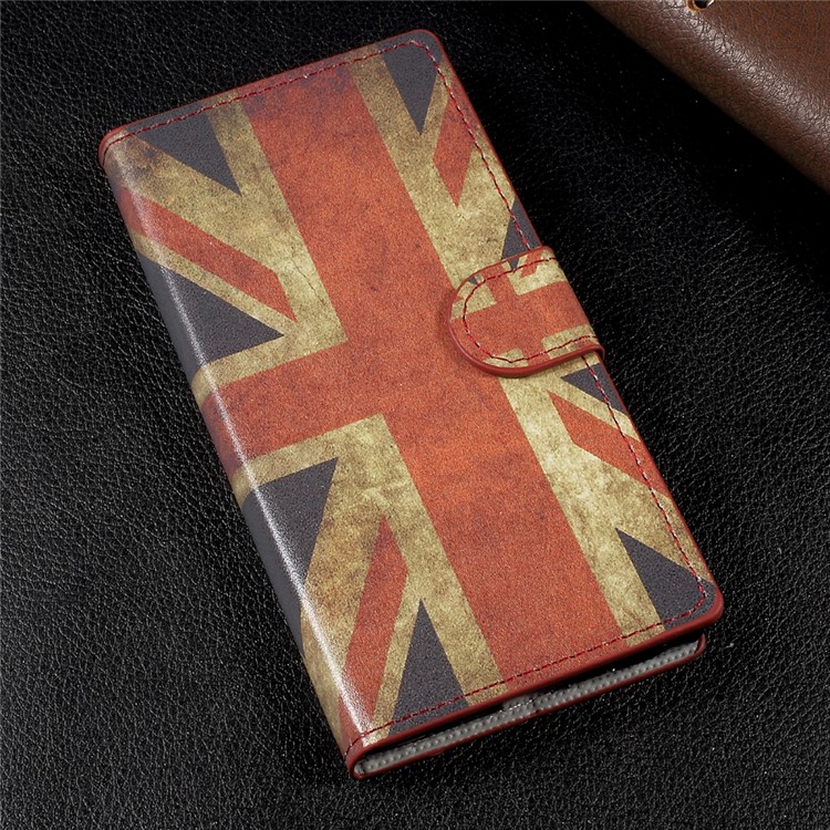 Patterned Leather Wallet Stand Mobile Phone Cover for Sony Xperia XA1 - Vintage UK Flag-3