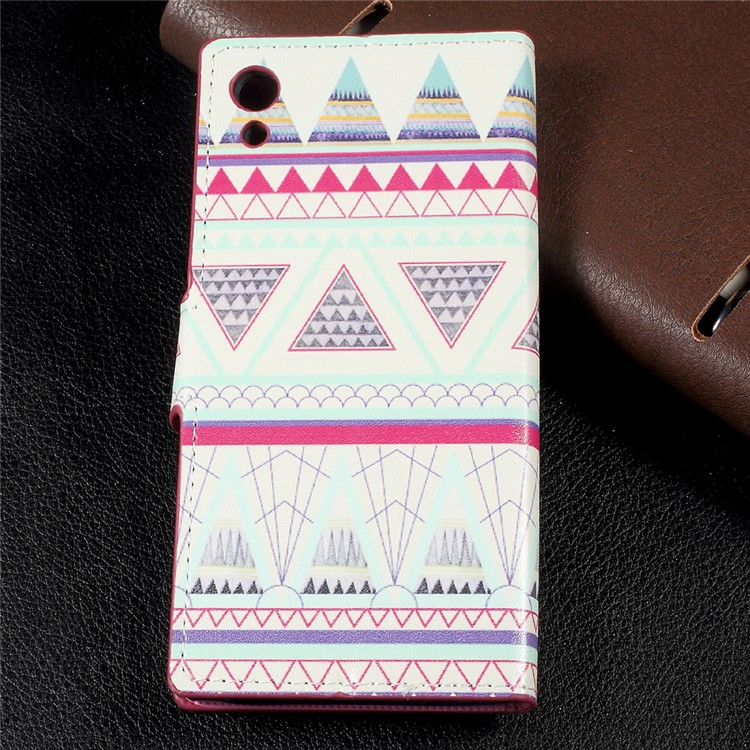 Patterned Leather Wallet Stand Mobile Phone Shell for Sony Xperia XA1 - Tribal Tribe-2