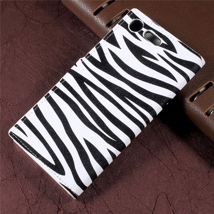 For Sony Xperia XZ Premium Zebra Patterned Leather Wallet Stand Cell Phone Case-2