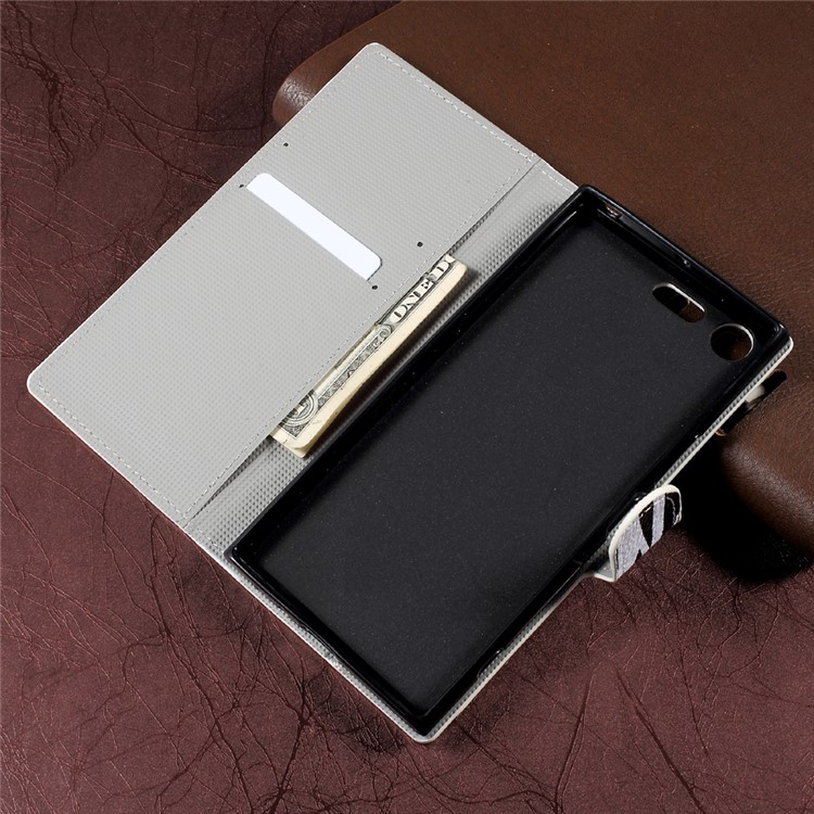 For Sony Xperia XZ Premium Zebra Patterned Leather Wallet Stand Cell Phone Case-4