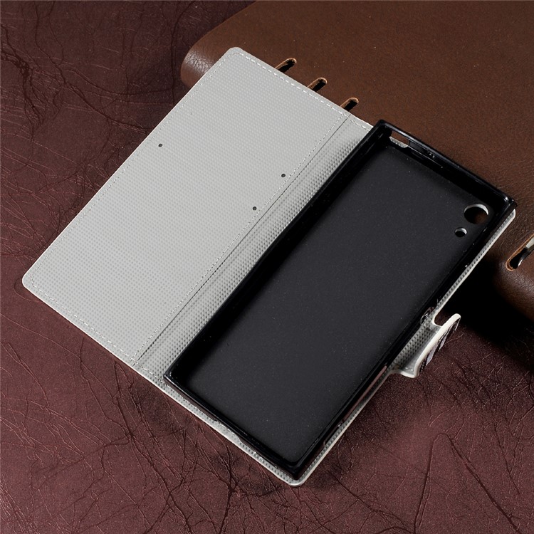Zebra Stripes Leather Wallet Stand Mobile Phone Case for Sony Xperia XA1-5
