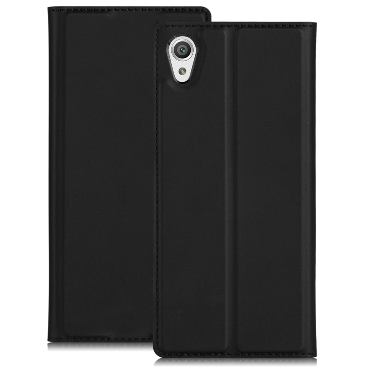 Flip Stand Leather Phone Case with Card Holder for Sony Xperia XA1 Ultra - Black-5
