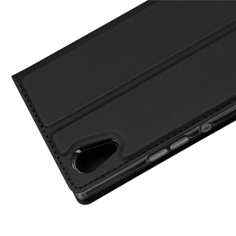 Flip Stand Leather Phone Case with Card Holder for Sony Xperia XA1 Ultra - Black-7