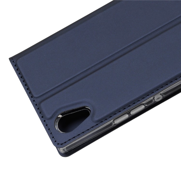 PU Leather Card Holder Stand Phone Shell for Sony Xperia XA1 Ultra - Dark Blue-7