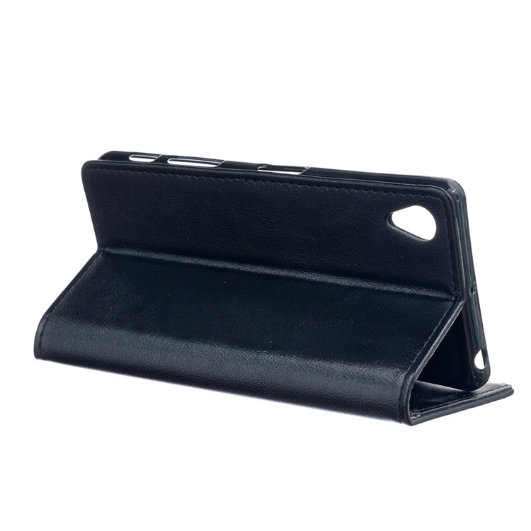 Crazy Horse Leather Wallet Case for Sony Xperia L1 - Black-3