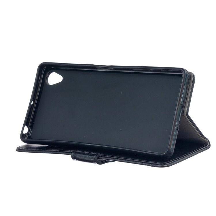 Crazy Horse Leather Wallet Case for Sony Xperia L1 - Black-4