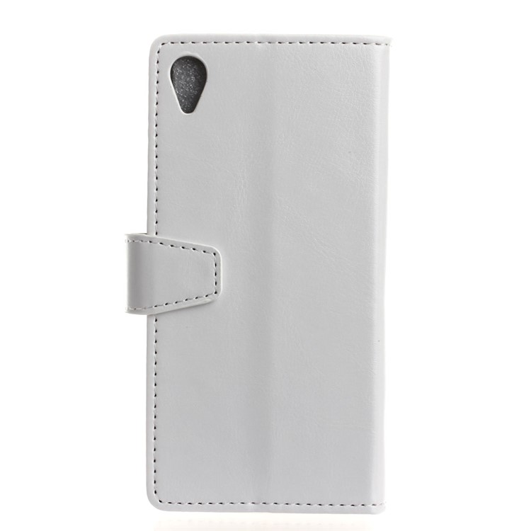 Crazy Horse Leather Wallet Cover for Sony Xperia L1 - White-3