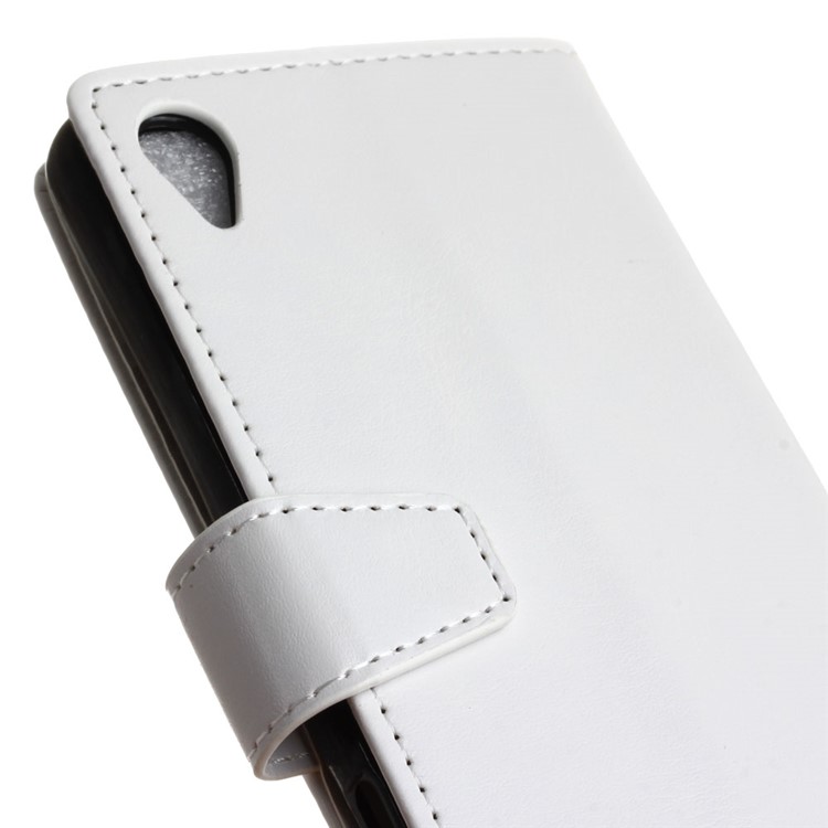 Crazy Horse Leather Wallet Cover for Sony Xperia L1 - White-4