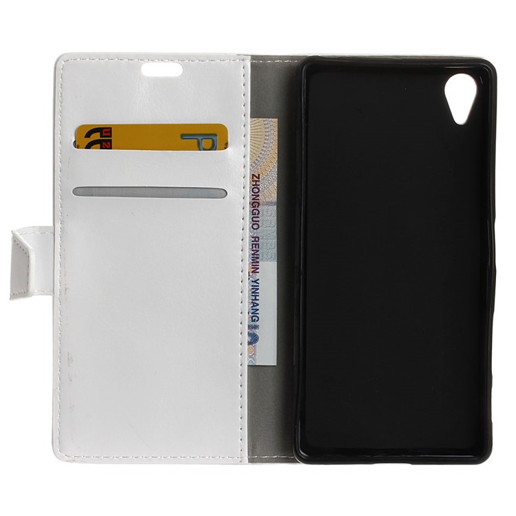 Crazy Horse Leather Wallet Cover for Sony Xperia L1 - White-5