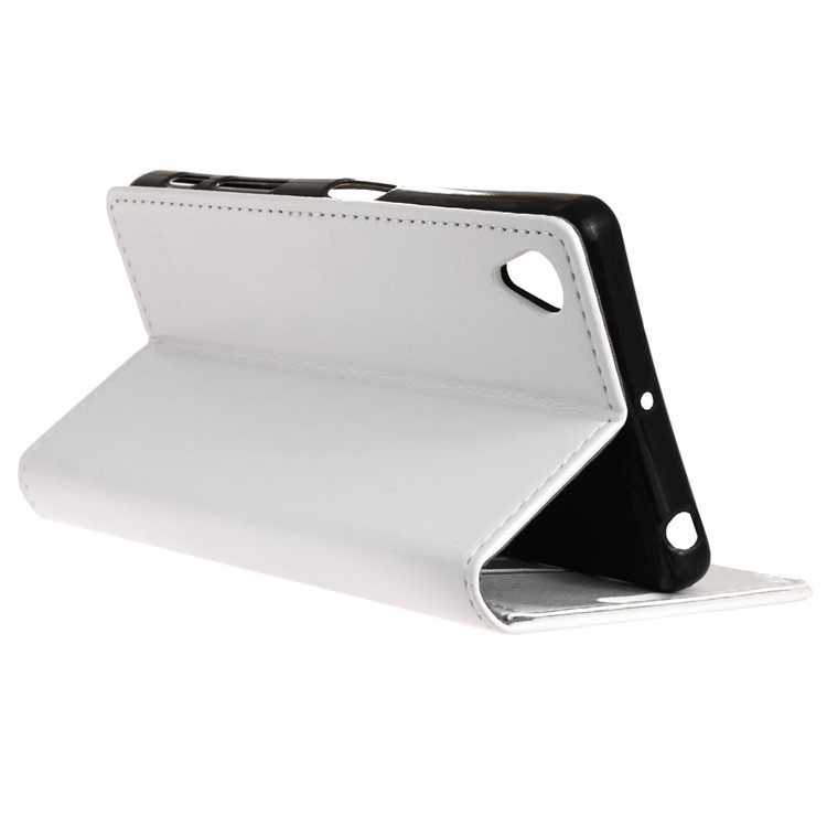 Crazy Horse Leather Wallet Cover for Sony Xperia L1 - White-7