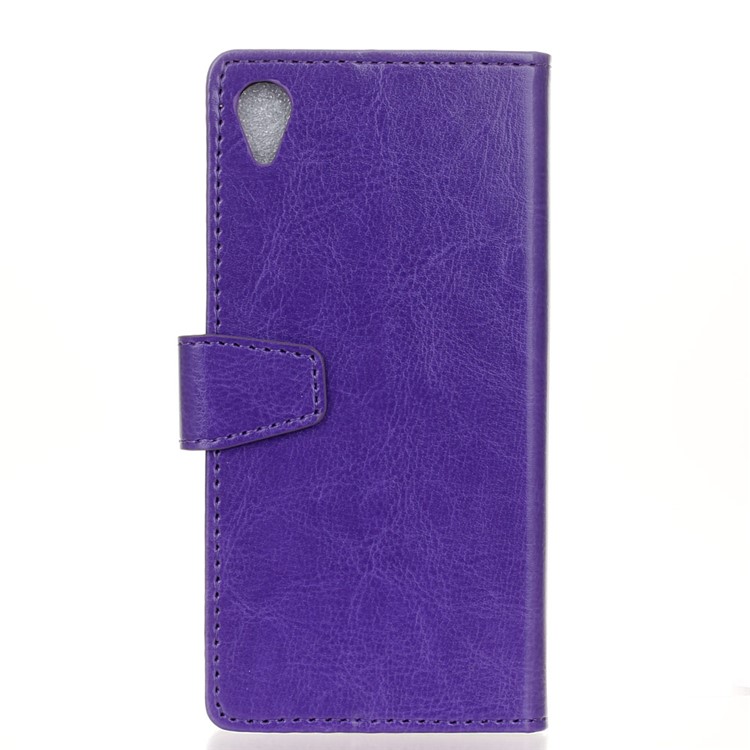 Crazy Horse Wallet Leather Protection Case for Sony Xperia L1 - Purple-3