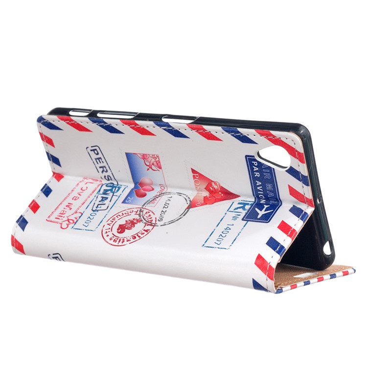 Patterned Wallet Stand Leather Mobile Case for Sony Xperia L1 - Personal Love Mail-2