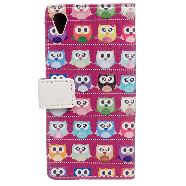 Patterned Stand Leather Wallet Phone Case for Sony Xperia L1 - Lovely Little Owls-2