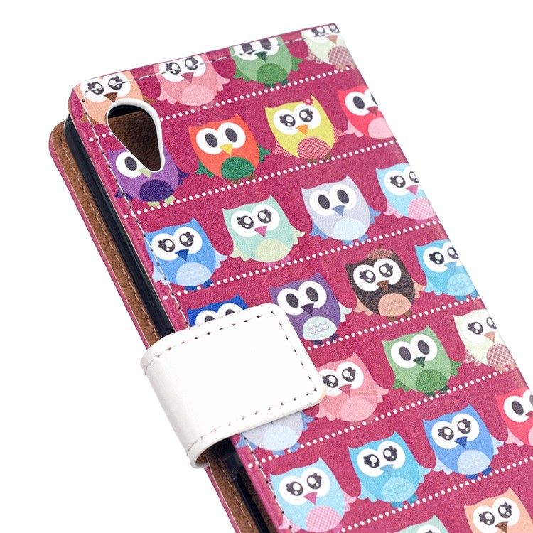 Patterned Stand Leather Wallet Phone Case for Sony Xperia L1 - Lovely Little Owls-6