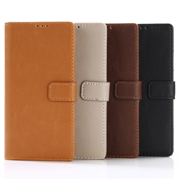 For Sony Xperia XA1 Retro Style PU Leather Case Wallet Crazy Horse Texture - Brown-5