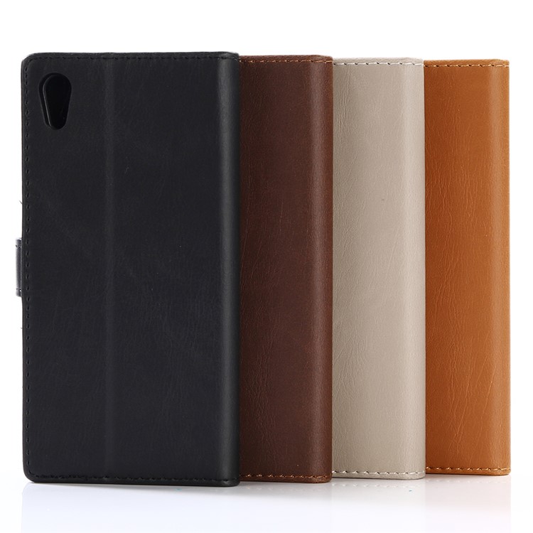 For Sony Xperia XA1 Retro Style PU Leather Case Wallet Crazy Horse Texture - Brown-6
