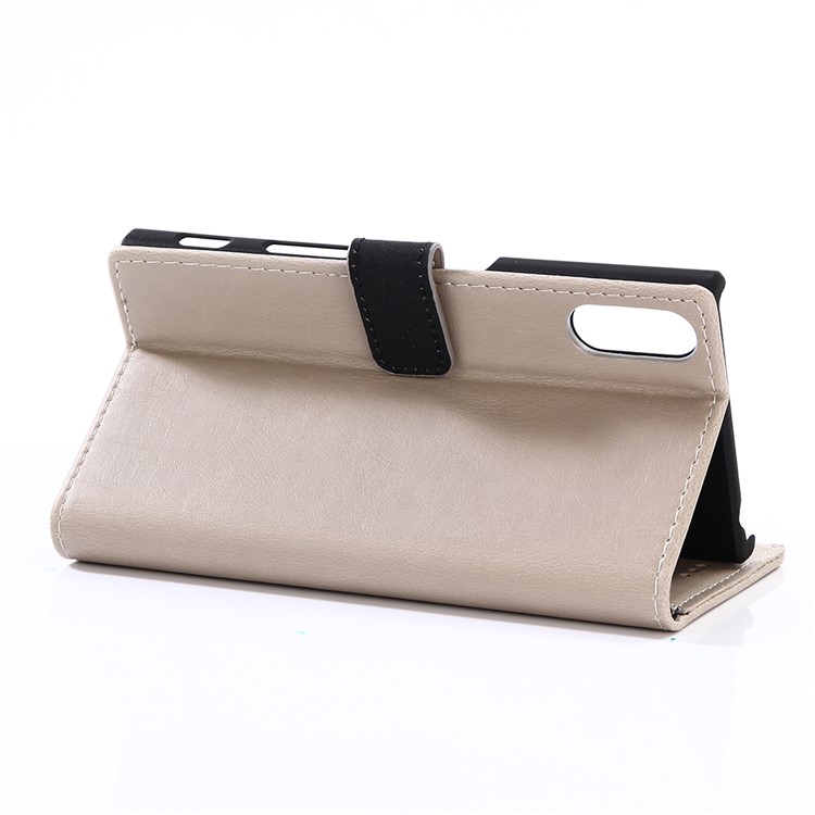 Retro Style Crazy Horse Leather Wallet Phone Case for Sony Xperia XZs / XZ - Grey-4
