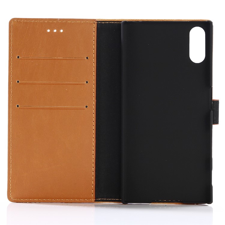 For Sony Xperia XZs / XZ Retro Style Crazy Horse Flip Stand Leather Shell Wallet - Brown-3