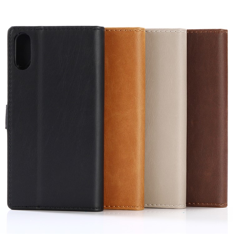 For Sony Xperia XZs / XZ Retro Style Crazy Horse Flip Stand Leather Shell Wallet - Brown-6