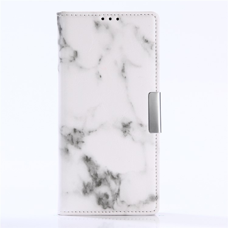 Marmor Muster Leder Brieftasche Case Cover für Sony Xperia XA1 - Weiß-1