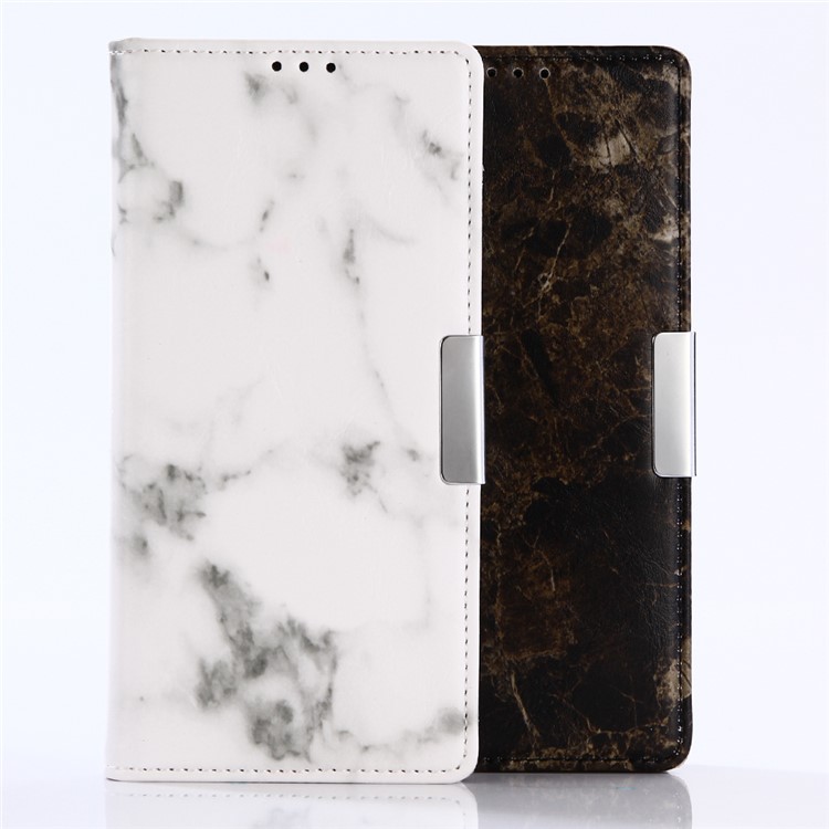 Marmor Muster Leder Brieftasche Case Cover für Sony Xperia XA1 - Weiß-12