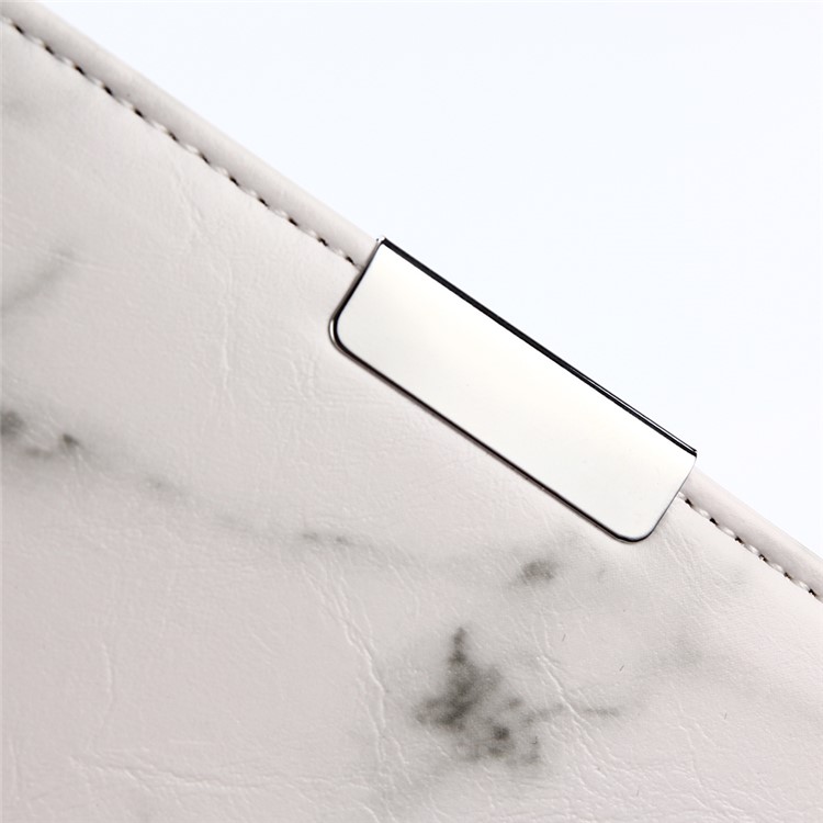 Marmor Muster Leder Brieftasche Case Cover für Sony Xperia XA1 - Weiß-6