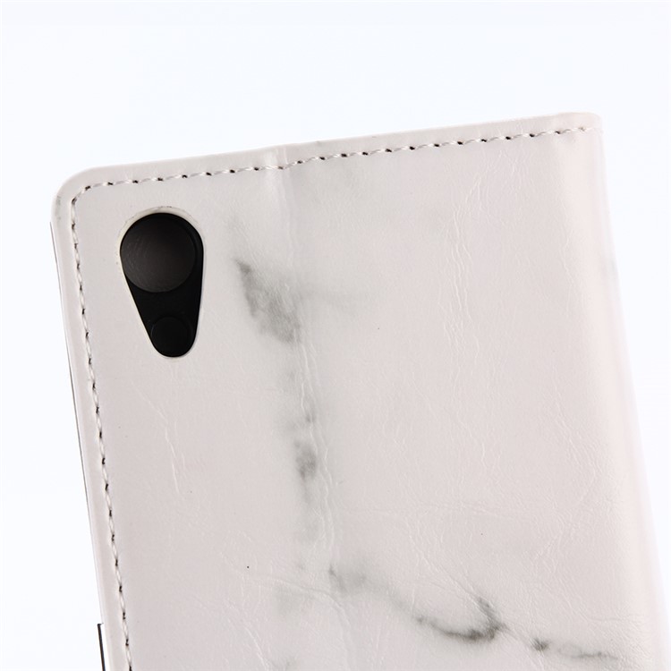 Marmor Muster Leder Brieftasche Case Cover für Sony Xperia XA1 - Weiß-8