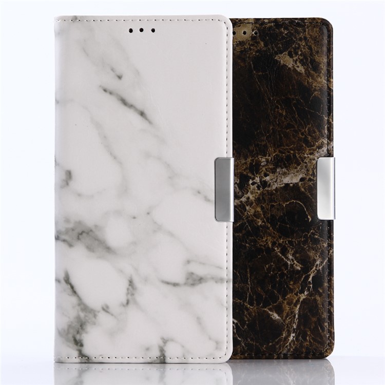 Marble Pattern Wallet Leather Cell Phone Case Stand for Sony Xperia XZ Premium - Black-5