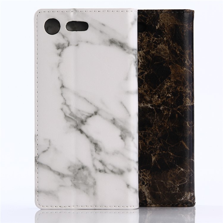 Marble Pattern Wallet Leather Cell Phone Case Stand for Sony Xperia XZ Premium - Black-6