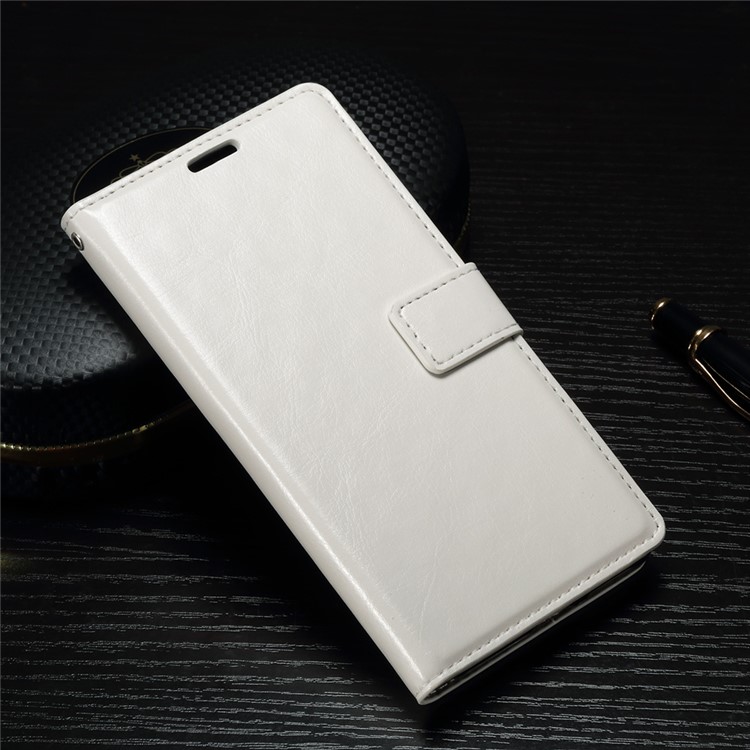 Crazy Horse Leather Wallet Cover for Sony Xperia XA1 - White-1
