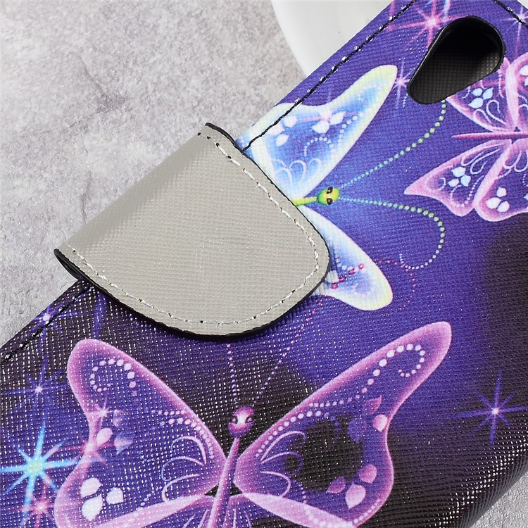 Pattern Printing Leather Wallet Folio Flip Case for Sony Xperia XA1 - Shiny Butterflies-10