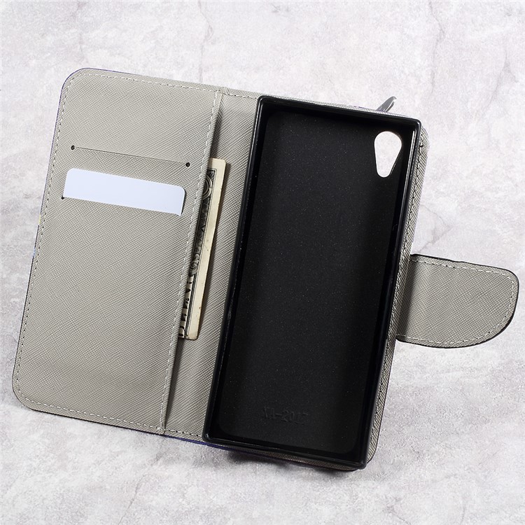 Pattern Printing Leather Wallet Folio Flip Case for Sony Xperia XA1 - Shiny Butterflies-6