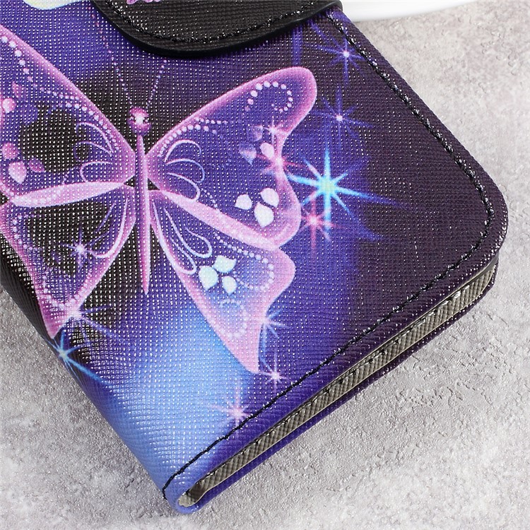 Pattern Printing Leather Wallet Folio Flip Case for Sony Xperia XA1 - Shiny Butterflies-7