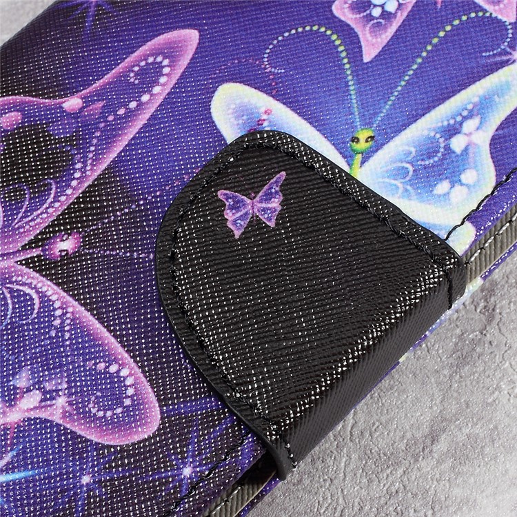 Pattern Printing Leather Wallet Folio Flip Case for Sony Xperia XA1 - Shiny Butterflies-9